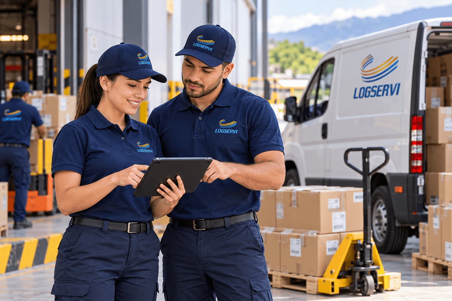 Equipo LOGSERVI preparando una operación de carga